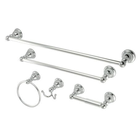 Kingston Brass 5-Piece Bathroom Accessory Set, Chrome BAHK5112478C